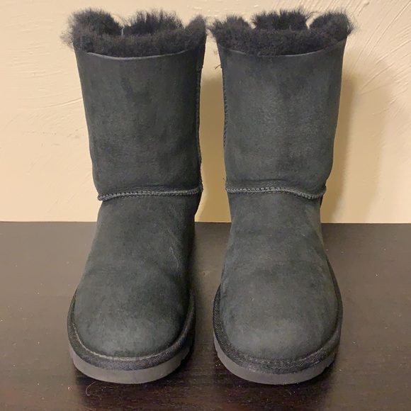 Ugg Bailey Boots Black Suede Size 6 - Picture 4 of 13